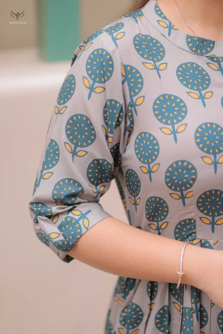 Pastel Green Ruffled Waist Feeding Top with half sleeves