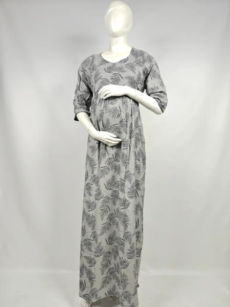 Ash Alpine frill feeding nighty with concealed nursing zips